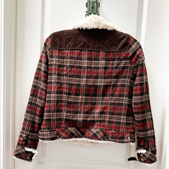 Forever 21 Brown Plaid Faux Fur Jacket Size Small - Picture 2 of 3